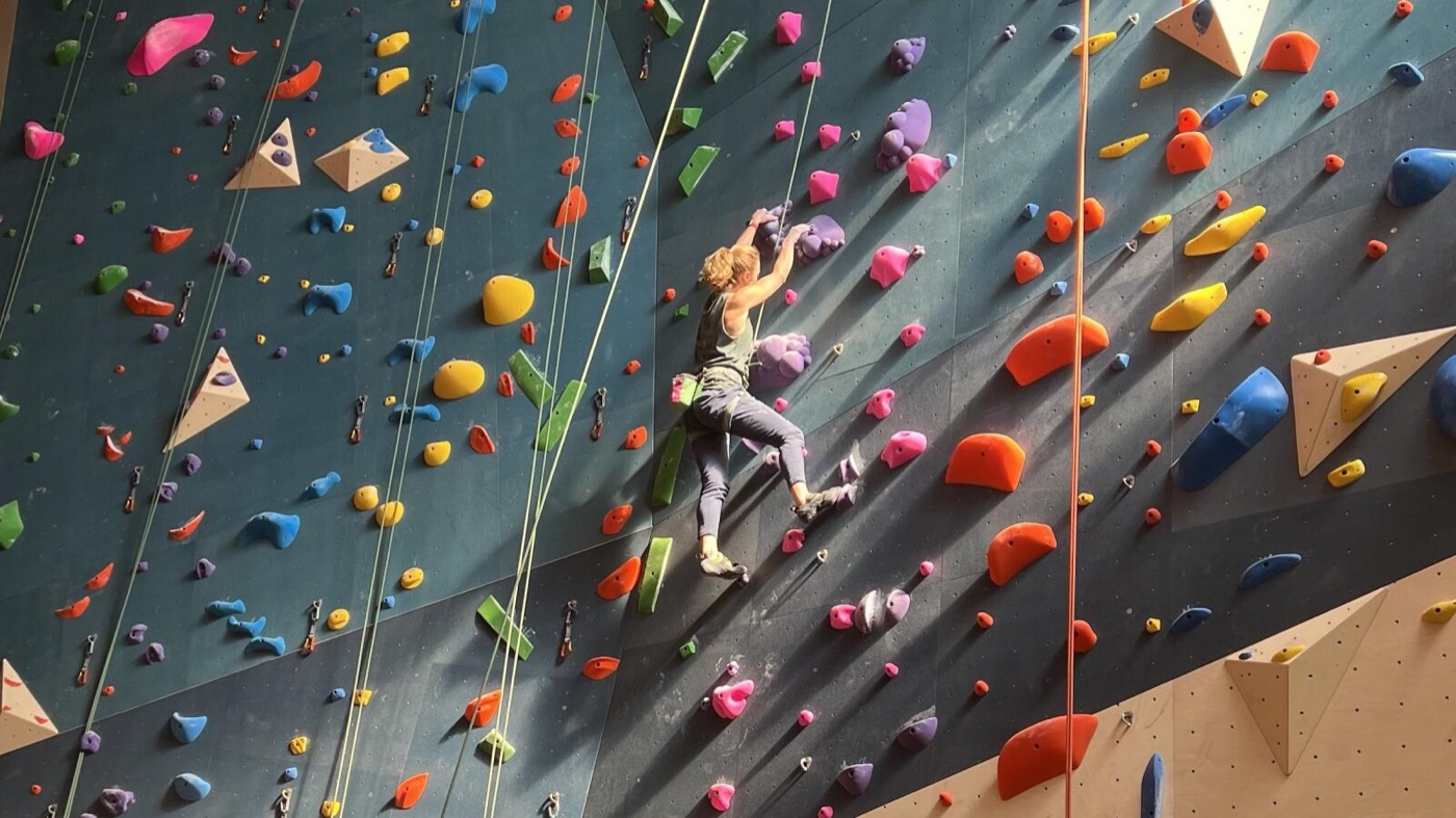 The climbing wall at Ascend